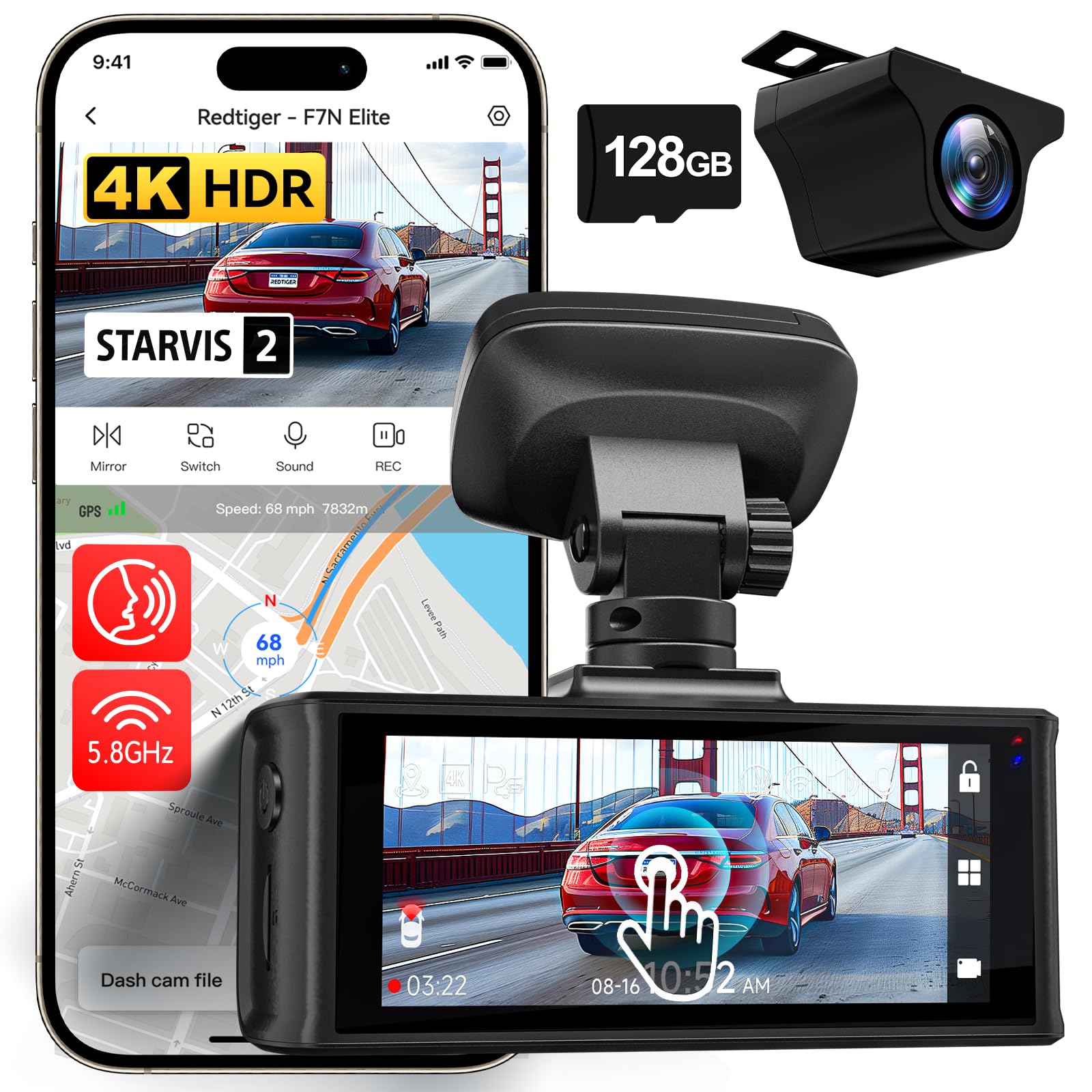Redtiger Dash Cam F7N Elite HDR Model