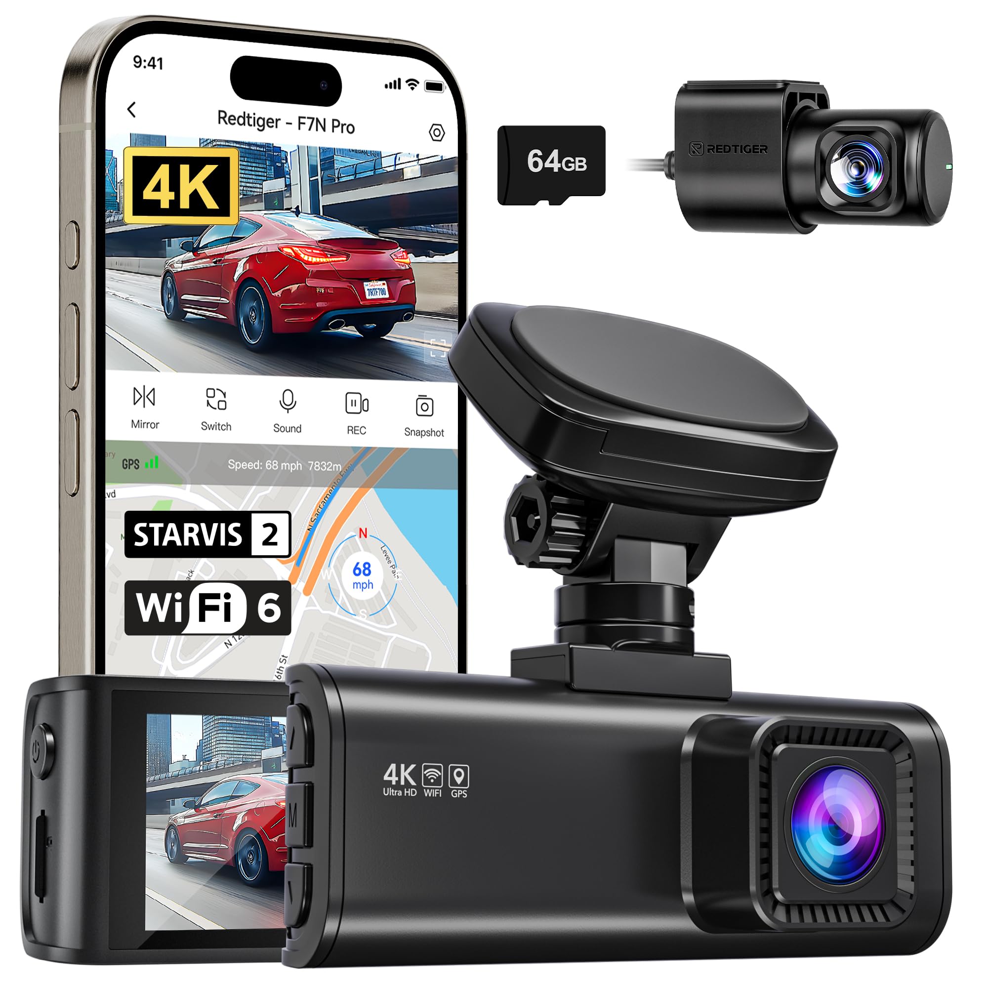 Redtiger Dash Cam F7N Pro 4K/2.5K Model